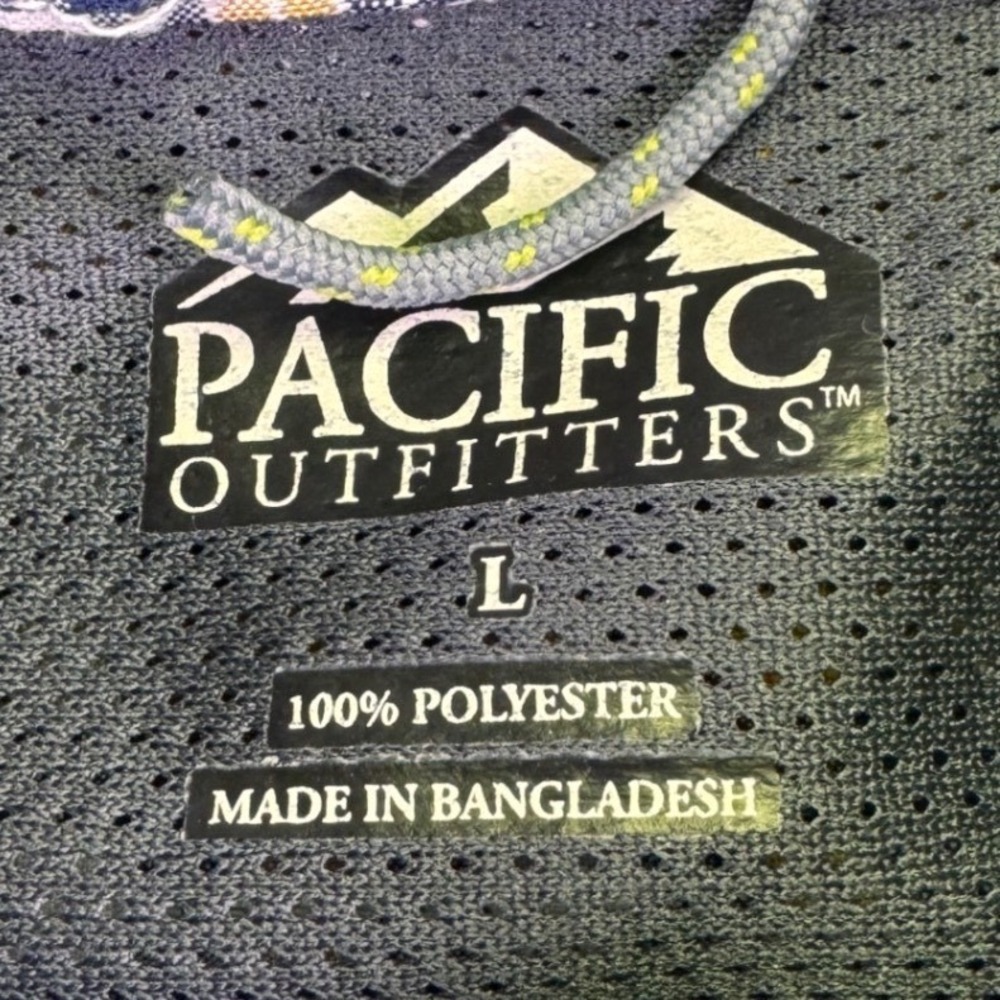 Pacific Outfitters Mens‎ Large Plaid Button Down Shirt Mustard Navy Yellow L - Picture 3 of 9